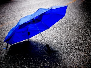 Blue-Umbrella-In-The-Rain